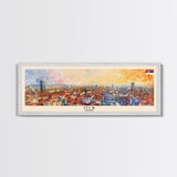 Niš Serbia Panoramic Travel Poster, Framed Canvas Print or Metal Wall Art, Travel Art, Home Decor, Panoramic Painting, Midcentury Art