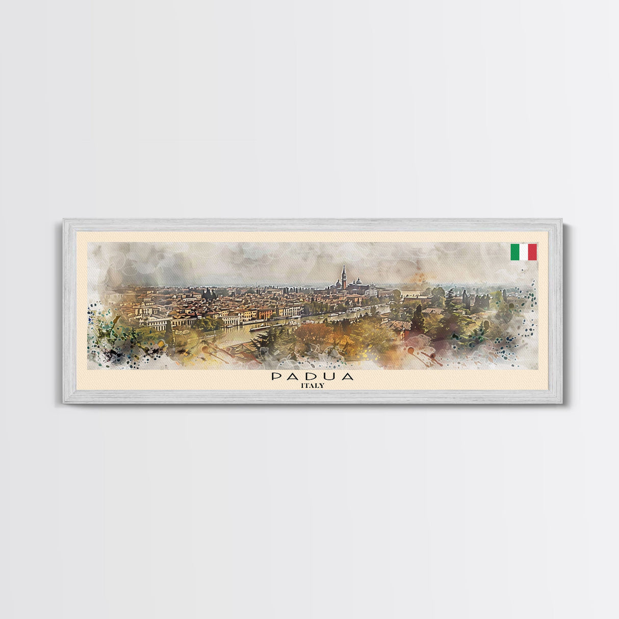 Padua Italy Wall Art, Panoramic Travel Poster, Panoramic Framed Canvas Print, City Wall Art, Wall Hanging Home Decor, Travel Art