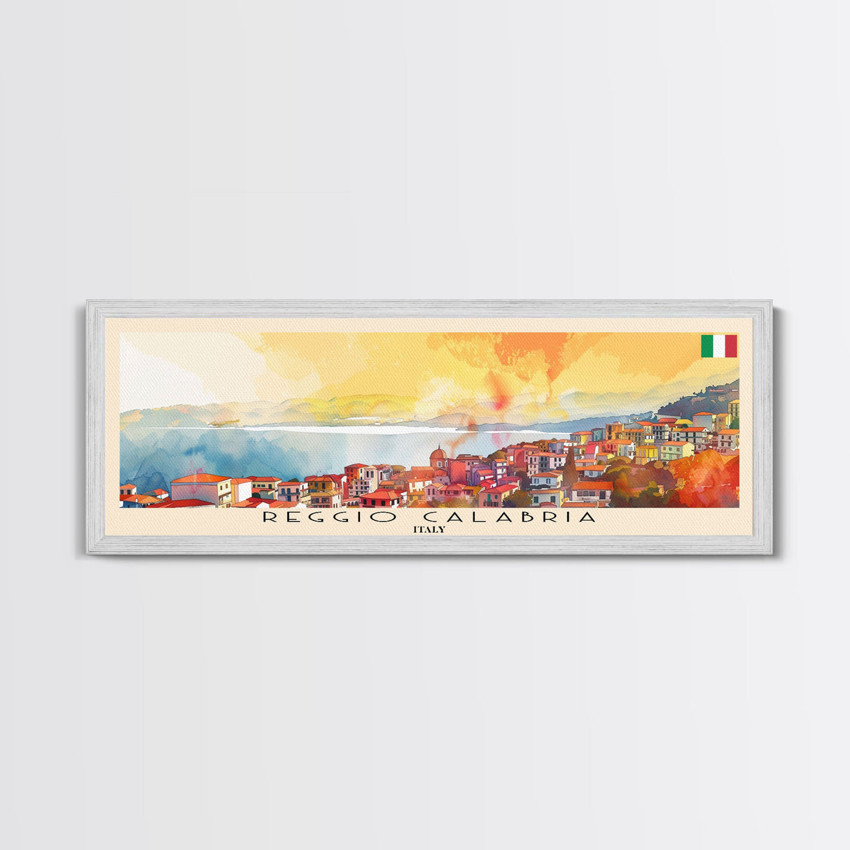 Reggio Calabria Italy Wall Art, Panoramic Travel Poster, Panoramic Framed Canvas Print, City Wall Art, Wall Hanging Home Decor, Travel Art