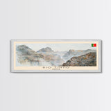 Rio Tinto Portugal Panoramic Travel Poster, Framed Canvas Print or Metal Wall Art, Travel Art, Home Decor, Panoramic Painting, Midcentury Art