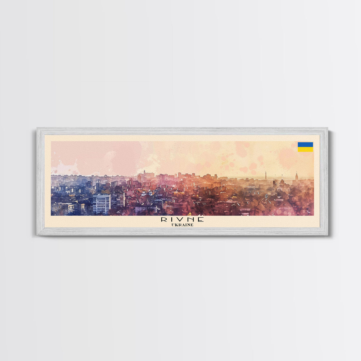 Rivne Ukraine Wall Art, Panoramic Travel Poster, Panoramic Framed Canvas Print, City Wall Art, Wall Hanging Home Decor, Travel Art