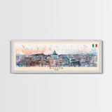 Rome Italy Travel Print Wall Art, Panoramic City Art, Travel Art, Wall Decor, Vacation Gift, Framed Canvas Print Or Metal Art