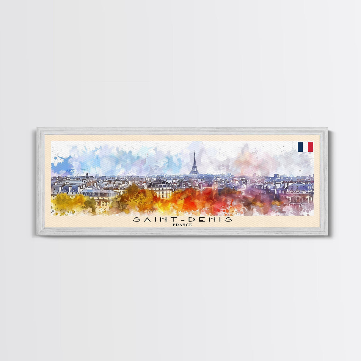 Saint Denis France Travel Art, City Art, Framed Canvas Print or Metal Wall Art, Europe Travel Poster, Panoramic Wall Art, Extra Wide Wall Art