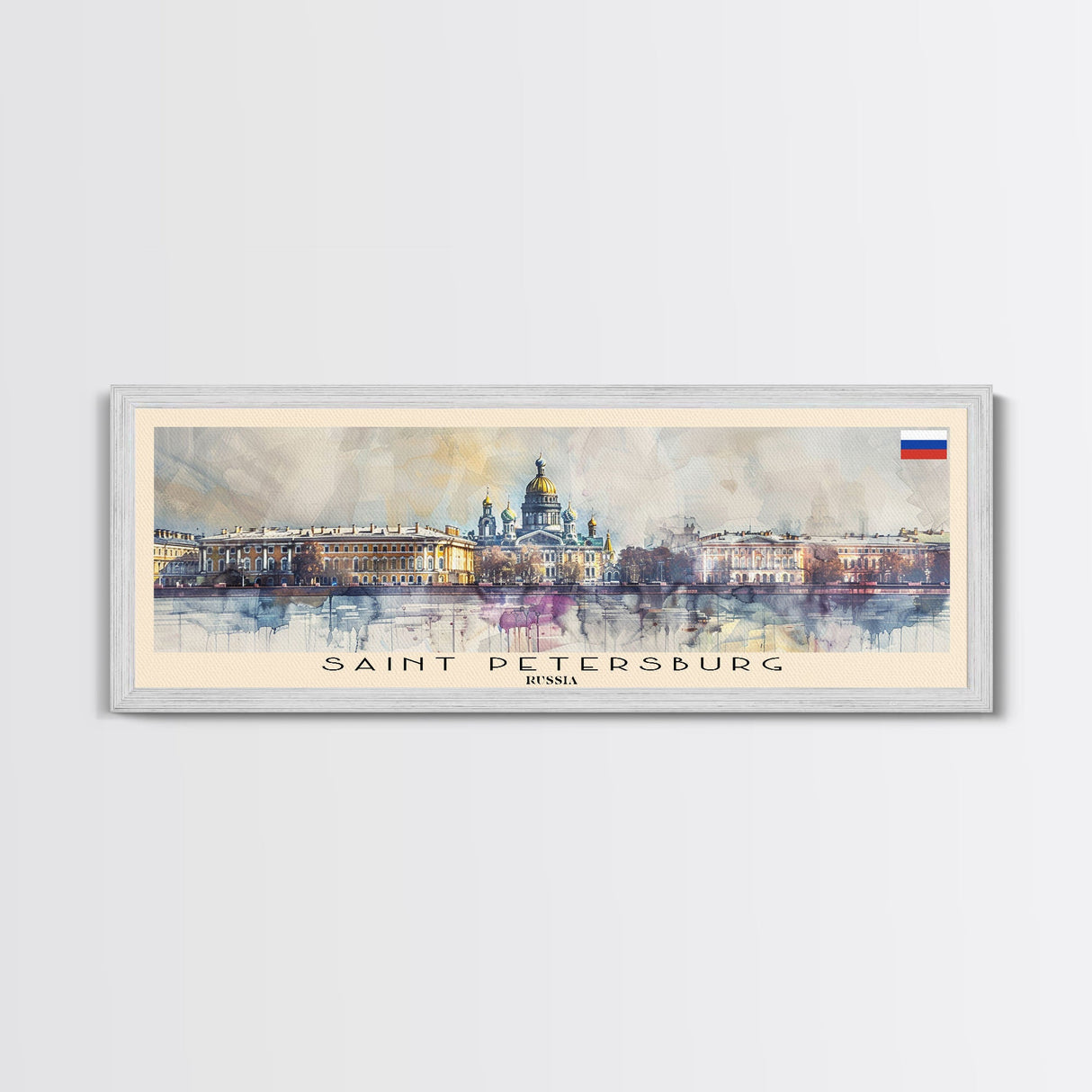 Saint Petersburg Russia Wall Art, Panoramic Travel Poster, Panoramic Framed Canvas Print, City Wall Art, Wall Hanging Home Decor, Travel Art