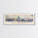 Saint Petersburg Russia Wall Art, Panoramic Travel Poster, Panoramic Framed Canvas Print, City Wall Art, Wall Hanging Home Decor, Travel Art