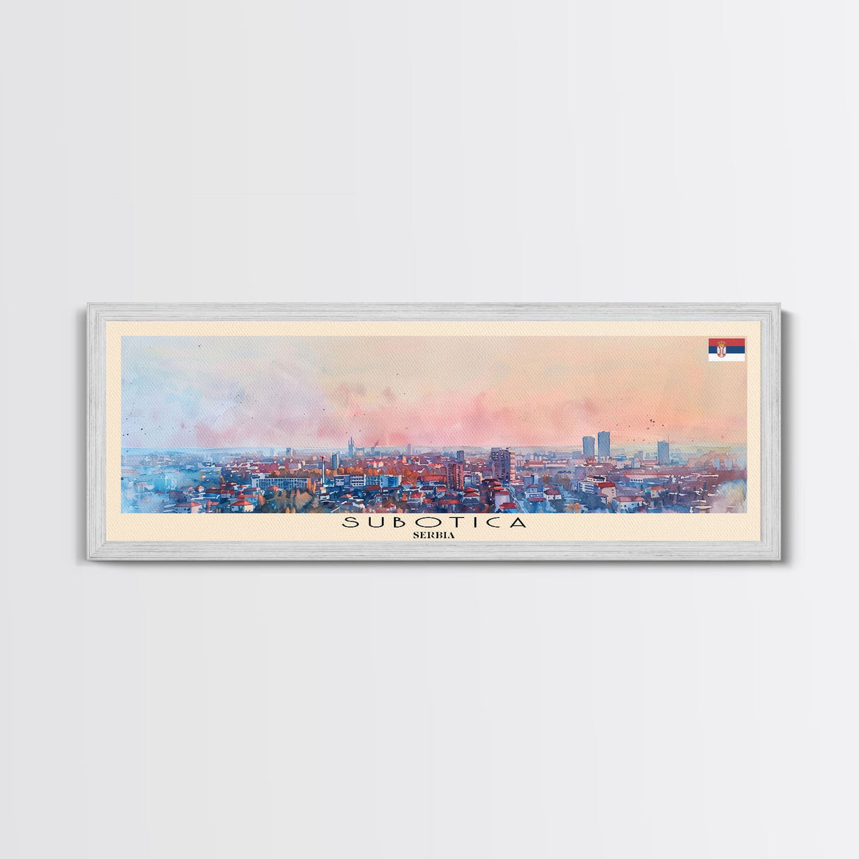 Subotica Serbia Travel Print Wall Art, Panoramic City Art, Travel Art, Wall Decor, Vacation Gift, Framed Canvas Print Or Metal Art