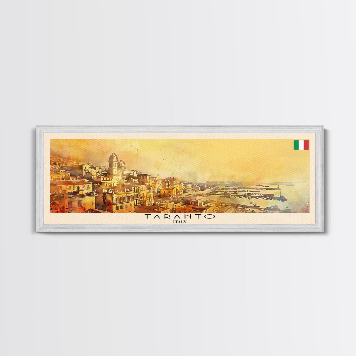 Taranto Italy Travel Art, City Art, Framed Canvas Print or Metal Wall Art, Europe Travel Poster, Panoramic Wall Art, Extra Wide Wall Art