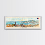 Toulon France Panoramic Travel Poster, Framed Canvas Print or Metal Wall Art, Travel Art, Home Decor, Panoramic Painting, Midcentury Art