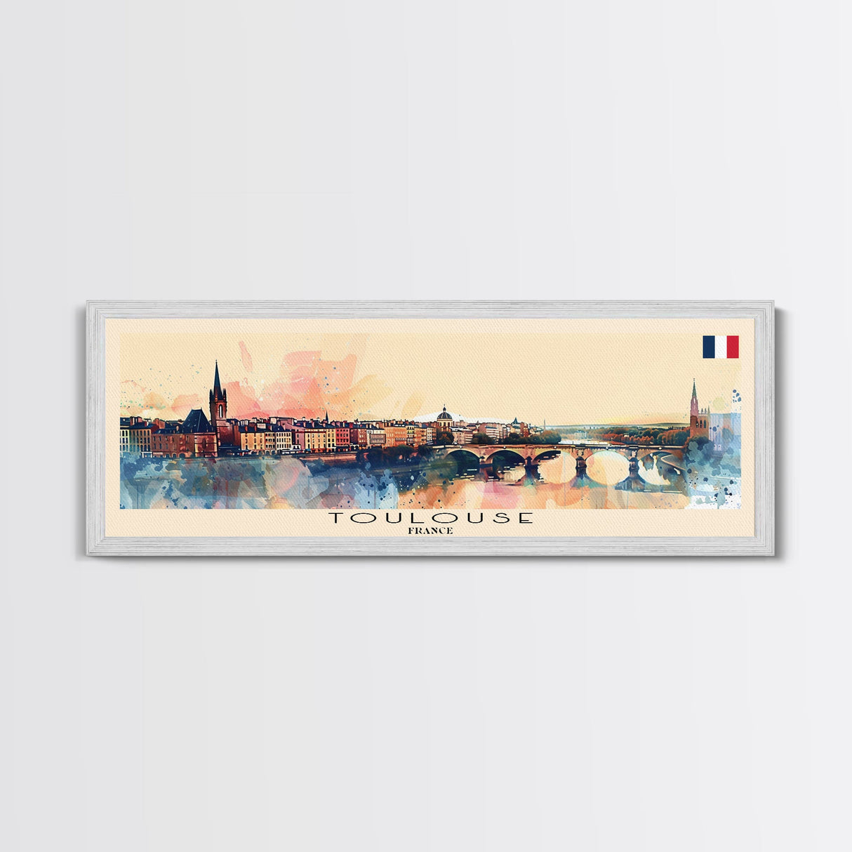 Toulouse France Wall Art, Panoramic Travel Poster, Panoramic Framed Canvas Print, City Wall Art, Wall Hanging Home Decor, Travel Art