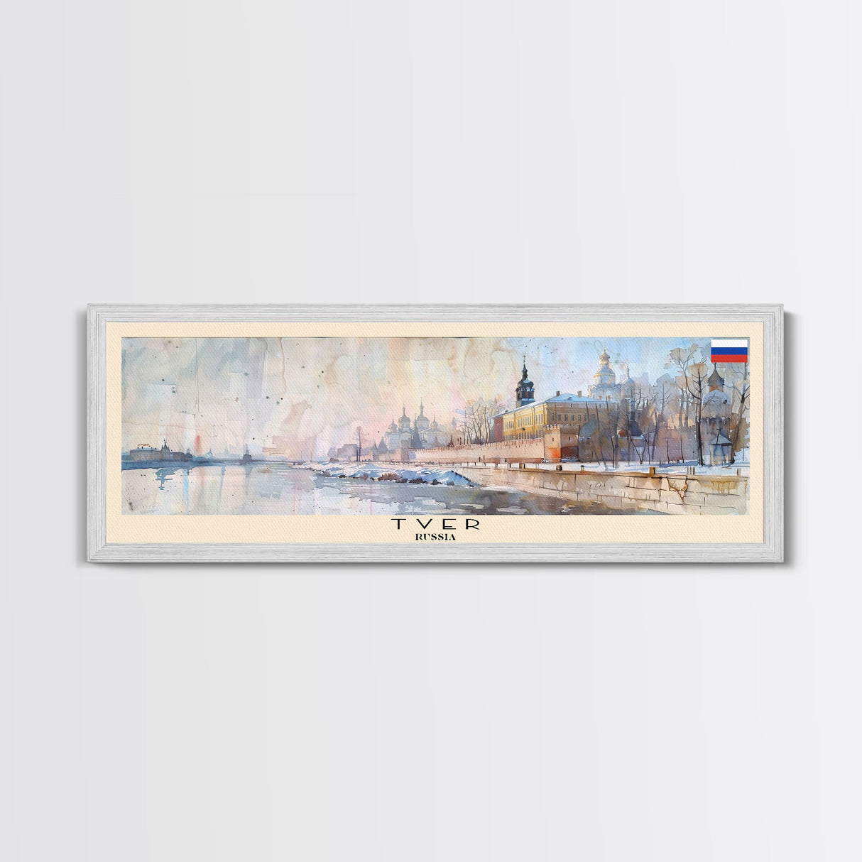 Tver Russia Travel Art, City Art, Framed Canvas Print or Metal Wall Art, Europe Travel Poster, Panoramic Wall Art, Extra Wide Wall Art