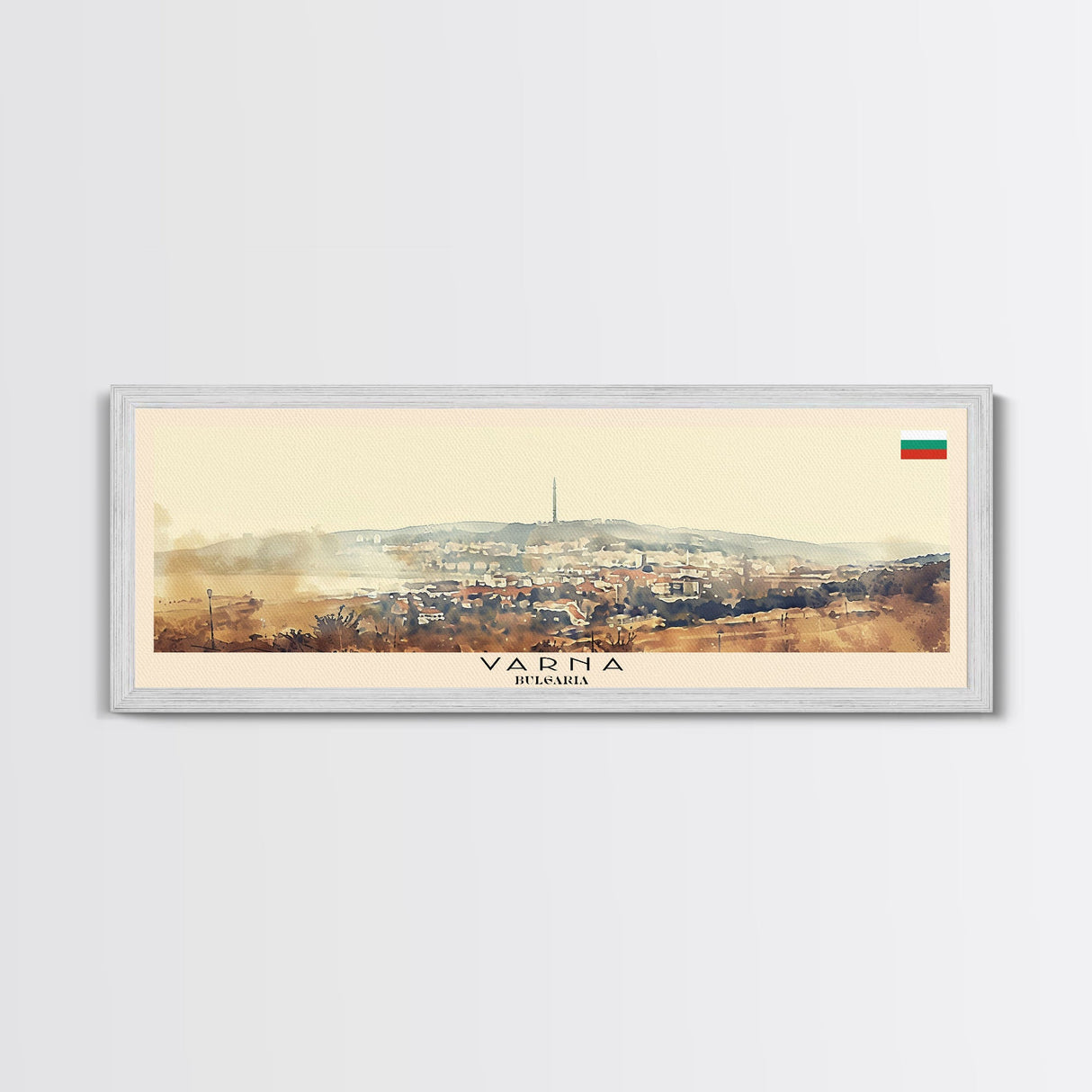 Varna Bulgaria Wall Art, Panoramic Travel Poster, Panoramic Framed Canvas Print, City Wall Art, Wall Hanging Home Decor, Travel Art