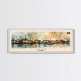 Vejle Denmark Travel Art, City Art, Framed Canvas Print or Metal Wall Art, Europe Travel Poster, Panoramic Wall Art, Extra Wide Wall Art