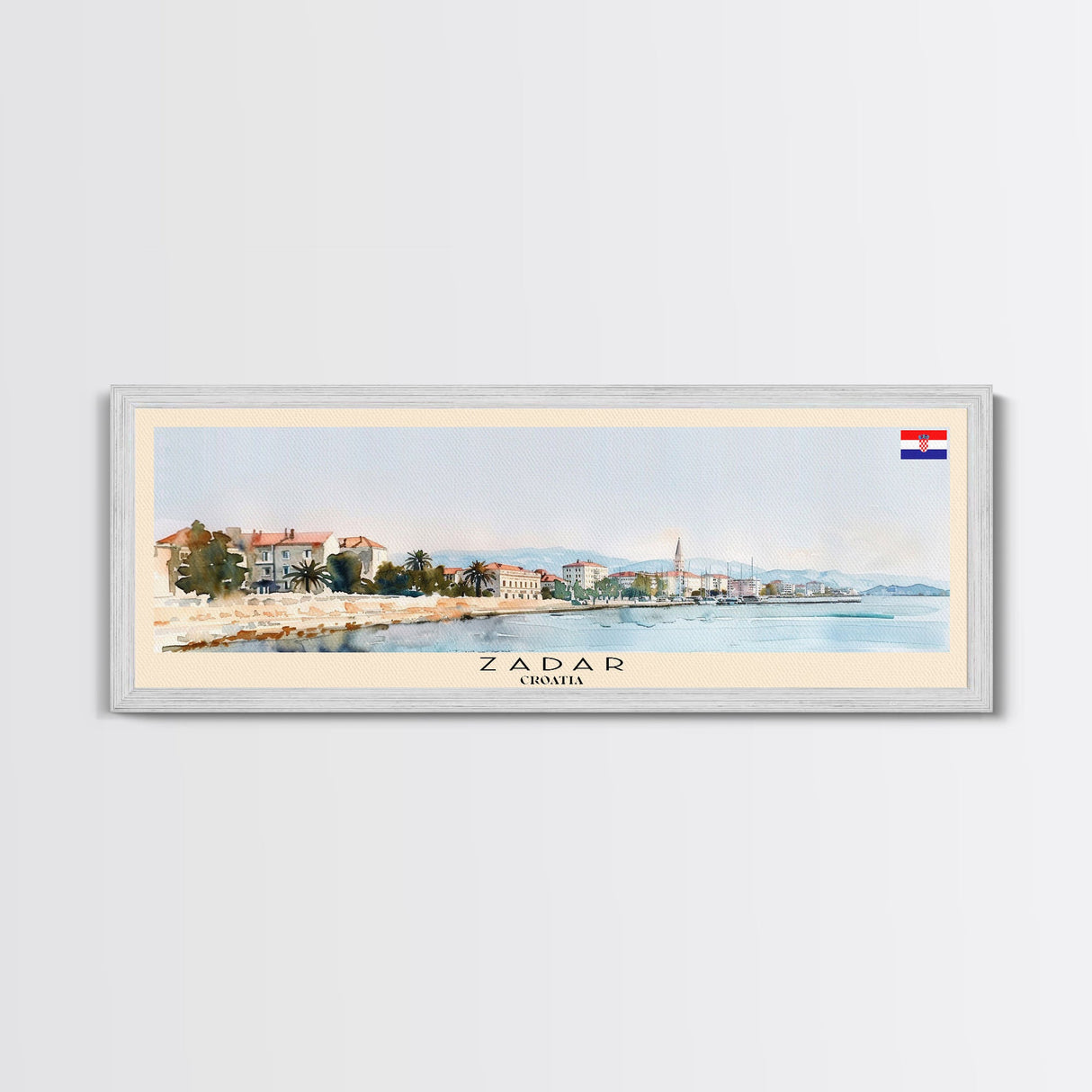 Zadar Croatia Travel Print Wall Art, Panoramic City Art, Travel Art, Wall Decor, Vacation Gift, Framed Canvas Print Or Metal Art