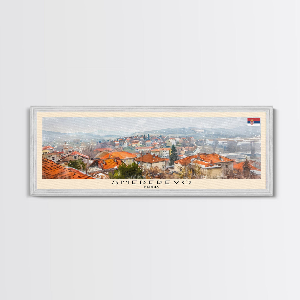 Smederevo Serbia Travel Print Wall Art, Panoramic City Art, Travel Art, Wall Decor, Vacation Gift, Framed Canvas Print Or Metal Art