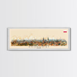 Sosnowiec Poland Panoramic Travel Poster, Framed Canvas Print or Metal Wall Art, Travel Art, Home Decor, Panoramic Painting, Midcentury Art