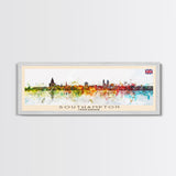 Southampton United Kingdom Wall Art, Panoramic Travel Poster, Panoramic Framed Canvas Print, City Wall Art, Wall Hanging Home Decor, Travel Art