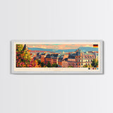 Mannheim Germany Travel Print Wall Art, Panoramic City Art, Travel Art, Wall Decor, Vacation Gift, Framed Canvas Print Or Metal Art