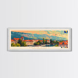 Banja Luka Bosnia Panoramic Travel Poster, Framed Canvas Print or Metal Wall Art, Travel Art, Home Decor, Panoramic Painting, Midcentury Art