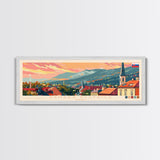 Banska Bystrica Wall Art, Panoramic Travel Poster, Panoramic Framed Canvas Print, City Wall Art, Wall Hanging Home Decor, Travel Art