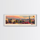 Genk Belgium Travel Print Wall Art, Panoramic City Art, Travel Art, Wall Decor, Vacation Gift, Framed Canvas Print Or Metal Art