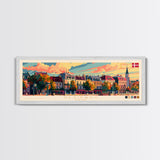 Klaipda Lithuania Wall Art, Panoramic Travel Poster, Panoramic Framed Canvas Print, City Wall Art, Wall Hanging Home Decor, Travel Art