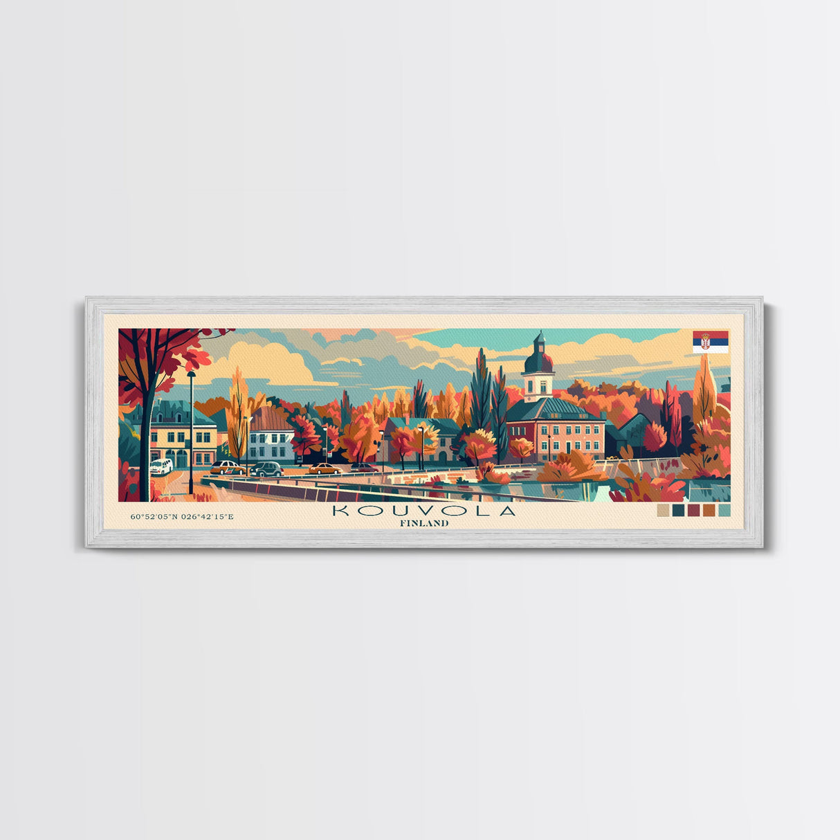 Kouvola Finland Wall Art, Panoramic Travel Poster, Panoramic Framed Canvas Print, City Wall Art, Wall Hanging Home Decor, Travel Art