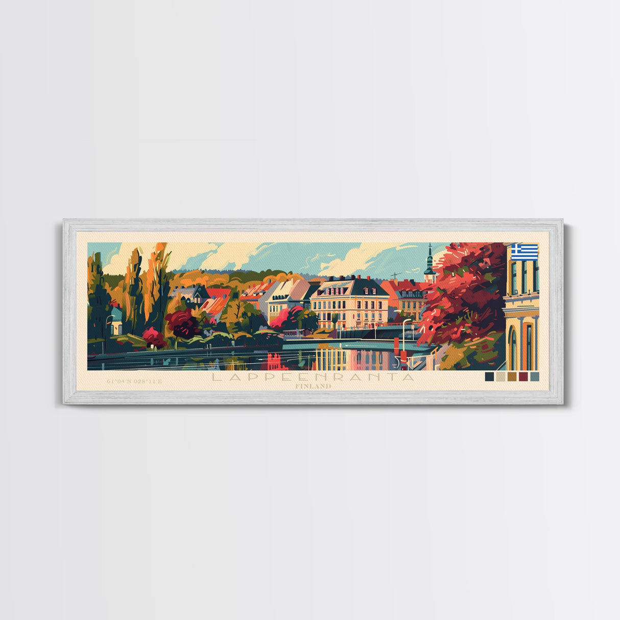 Lappeenranta Finland Wall Art, Panoramic Travel Poster, Panoramic Framed Canvas Print, City Wall Art, Wall Hanging Home Decor, Travel Art