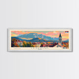 Leskovac Serbia Wall Art, Panoramic Travel Poster, Panoramic Framed Canvas Print, City Wall Art, Wall Hanging Home Decor, Travel Art