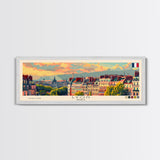 Lyon France Travel Print Wall Art, Panoramic City Art, Travel Art, Wall Decor, Vacation Gift, Framed Canvas Print Or Metal Art