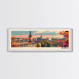 Magdeburg Germany Wall Art, Panoramic Travel Poster, Panoramic Framed Canvas Print, City Wall Art, Wall Hanging Home Decor, Travel Art