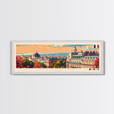 Montpellier France Wall Art, Panoramic Travel Poster, Panoramic Framed Canvas Print, City Wall Art, Wall Hanging Home Decor, Travel Art