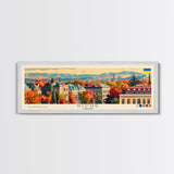 Rivne Ukraine Wall Art, Panoramic Travel Poster, Panoramic Framed Canvas Print, City Wall Art, Wall Hanging Home Decor, Travel Art