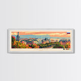 Samara Russia Wall Art, Panoramic Travel Poster, Panoramic Framed Canvas Print, City Wall Art, Wall Hanging Home Decor, Travel Art