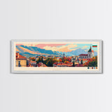 Sliven Bulgaria Wall Art, Panoramic Travel Poster, Panoramic Framed Canvas Print, City Wall Art, Wall Hanging Home Decor, Travel Art