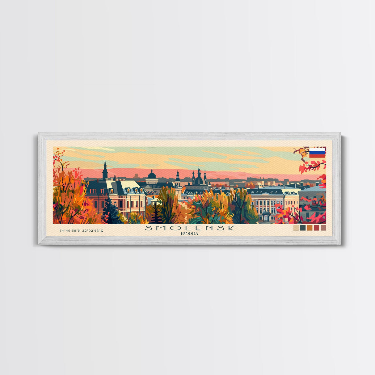 Smolensk Russia Travel Art, City Art, Framed Canvas Print or Metal Wall Art, Europe Travel Poster, Panoramic Wall Art, Extra Wide Wall Art