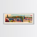 Sosnowiec Poland Panoramic Travel Poster, Framed Canvas Print or Metal Wall Art, Travel Art, Home Decor, Panoramic Painting, Midcentury Art