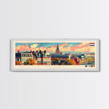 Tilburg Netherlands Wall Art, Panoramic Travel Poster, Panoramic Framed Canvas Print, City Wall Art, Wall Hanging Home Decor, Travel Art