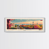 Volgograd Russia Panoramic Travel Poster, Framed Canvas Print or Metal Wall Art, Travel Art, Home Decor, Panoramic Painting, Midcentury Art