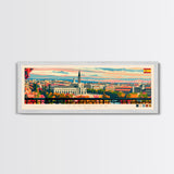 Zaragoza Spain Wall Art, Panoramic Travel Poster, Panoramic Framed Canvas Print, City Wall Art, Wall Hanging Home Decor, Travel Art