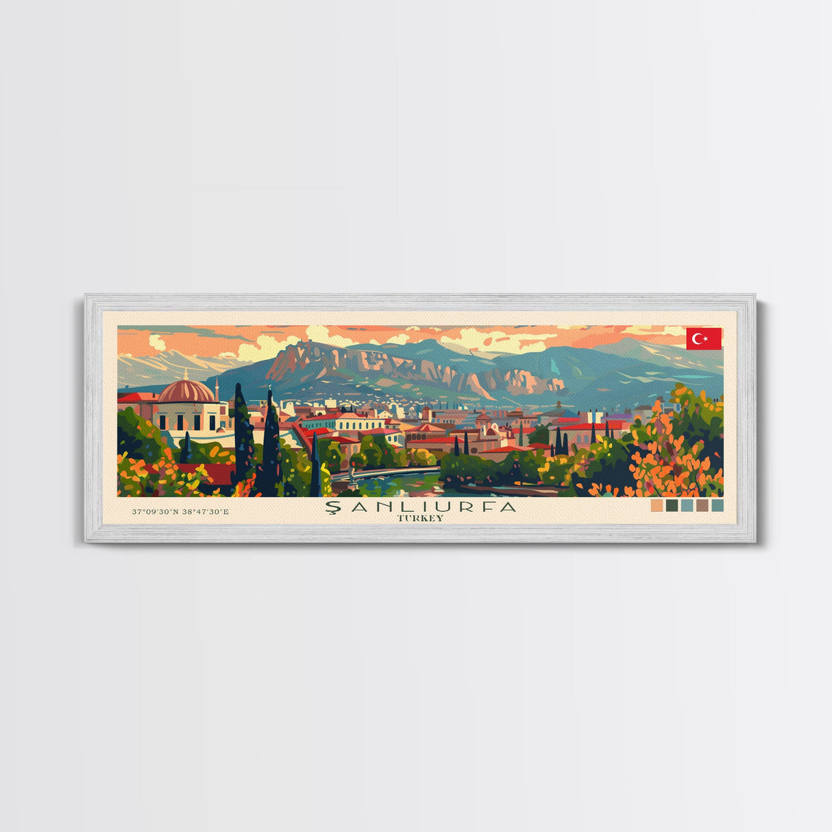 Sanliurfa Turkey Travel Art, City Art, Framed Canvas Print or Metal Wall Art, Europe Travel Poster, Panoramic Wall Art, Extra Wide Wall Art