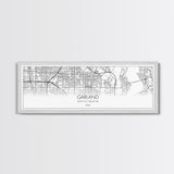 Panoramic Garland City Map, Texas Art, Map Print, Minimalist Wall Art, Canvas Art, Housewarming Gift, Street Map Art, Closing Gift