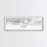 Panoramic Glendale City Map, Arizona Art, Map Print, Minimalist Wall Art, Canvas Art, Housewarming Gift, Street Map Art, Closing Gift