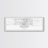 Panoramic Grand Rapids City Map, Michigan Art, Map Print, Minimalist Wall Art, Canvas Art, Housewarming Gift, Street Map Art, Closing Gift