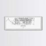 Panoramic Hialeah City Map, Florida Art, Map Print, Minimalist Wall Art, Canvas Art, Housewarming Gift, Street Map Art, Closing Gift