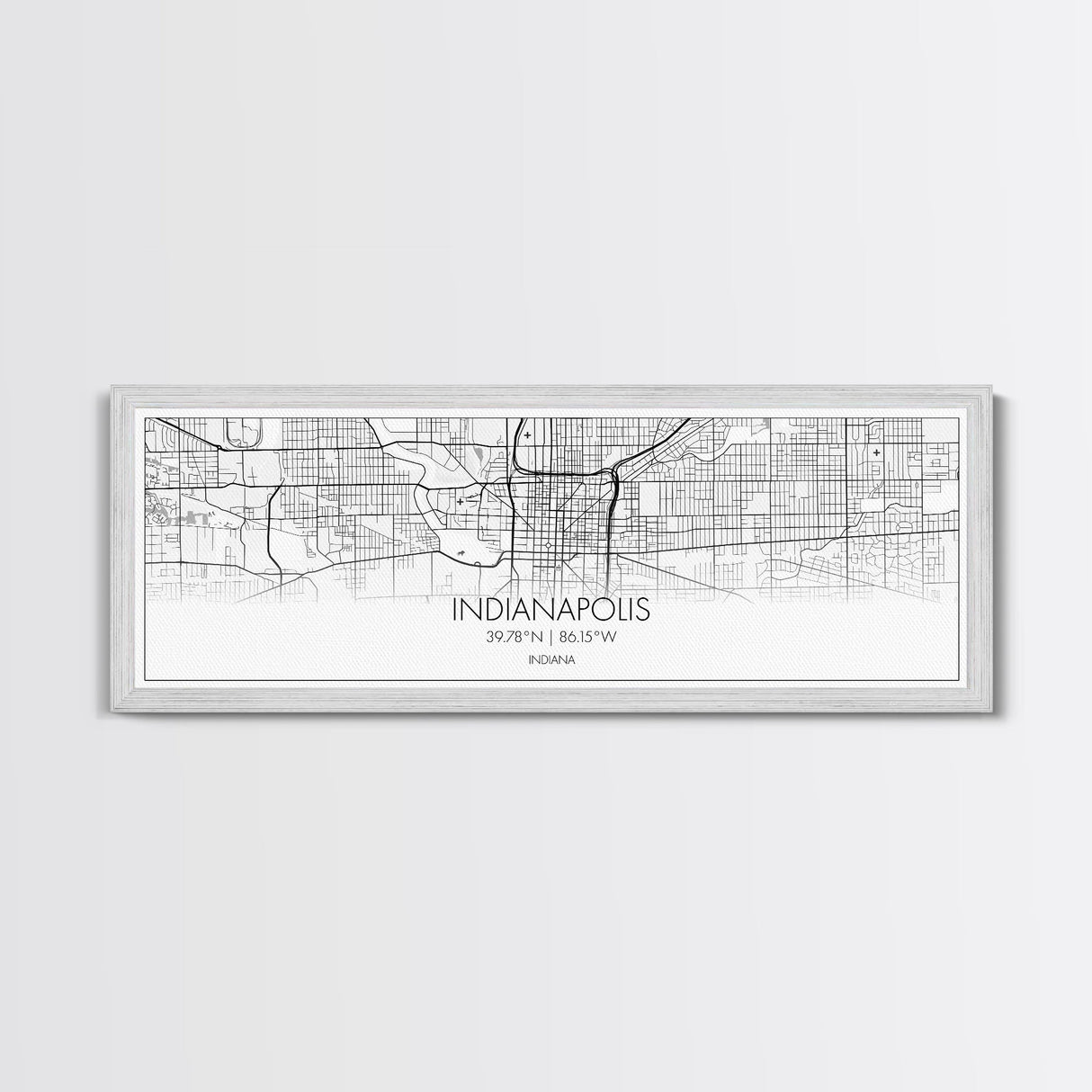 Panoramic Indianapolis  City Map, Indiana Art, Map Print, Minimalist Wall Art, Canvas Art, Housewarming Gift, Street Map Art, Closing Gift