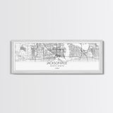 Panoramic Jacksonville City Map, Florida Art, Map Print, Minimalist Wall Art, Canvas Art, Housewarming Gift, Street Map Art, Closing Gift