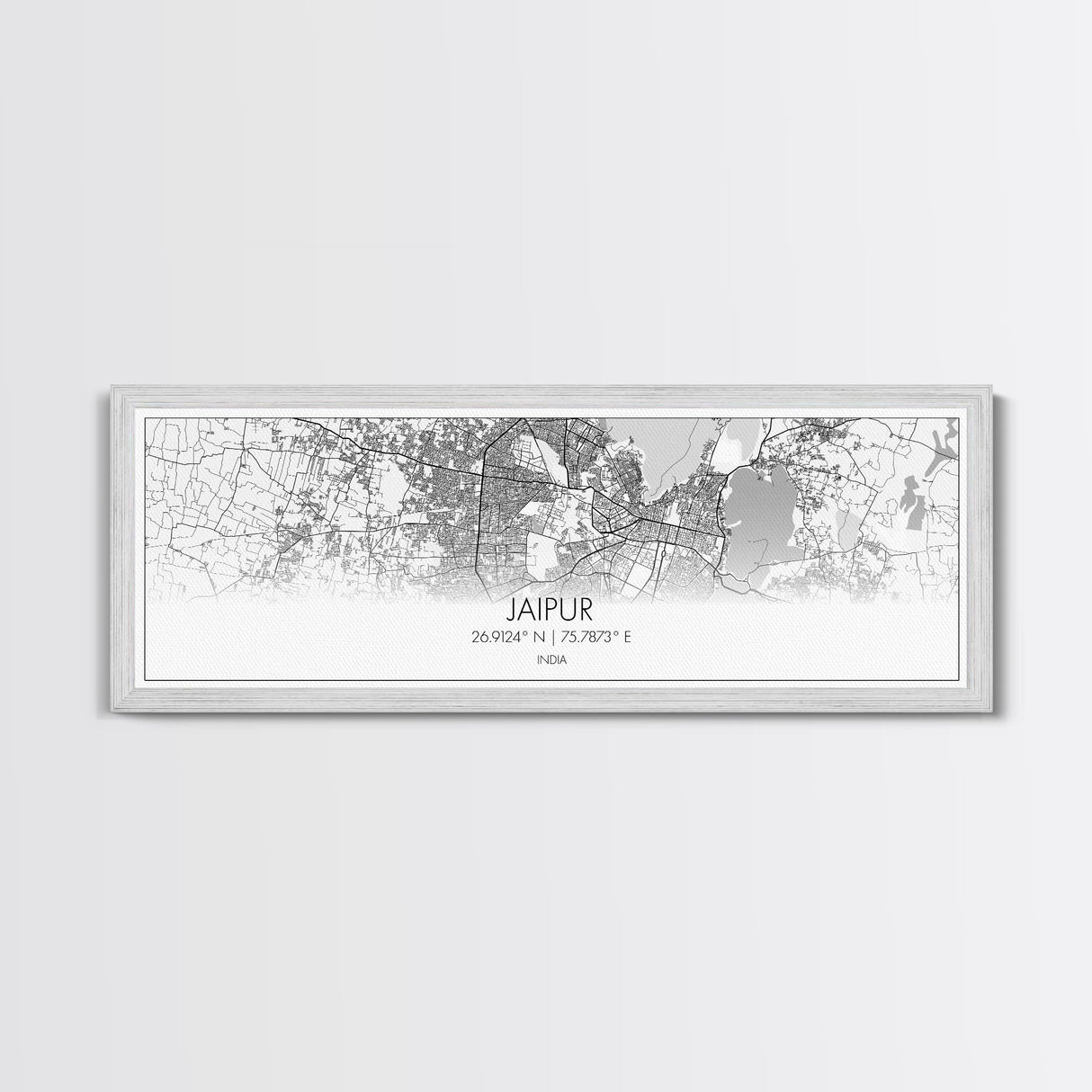 Panoramic Jaipur City Map, India Art, Map Print, Minimalist Wall Art, Canvas Art, Housewarming Gift, Street Map Art, Closing Gift