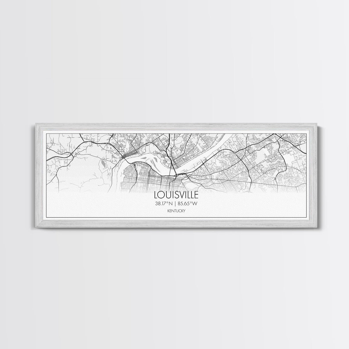 Panoramic Louisville City Map, Kentucky Art, Map Print, Minimalist Wall Art, Canvas Art, Housewarming Gift, Street Map Art, Closing Gift