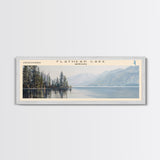 Flathead Lake Framed Canvas Print, Lake House Decor, Panoramic Wall Art, Travel Poster, Picturesque Lake Painting, Nature Art