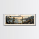 Grand Lake Colorado Framed Canvas Print, Panoramic Lake House Decor, Wall Art, Travel Poster, Stunning Lake Painting, Nature Art